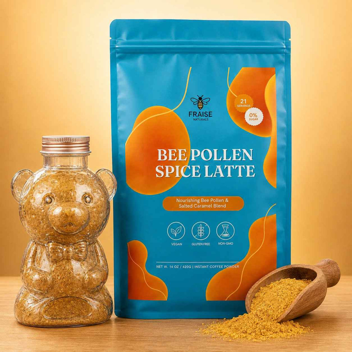 Bee Pollen Caramel Spice Latte